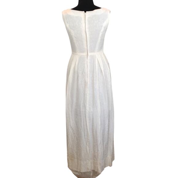 Vintage 1960s white light brocade gown maxi dress prom wedding size small - Picture 2 of 6